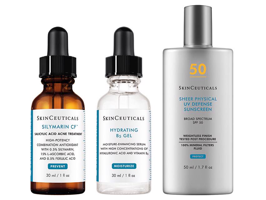 SkinCeuticals Vitamin C & Hyaluronic Acid with Mineral Sunscreen Set for Acne Prone Skin - Limited Edition