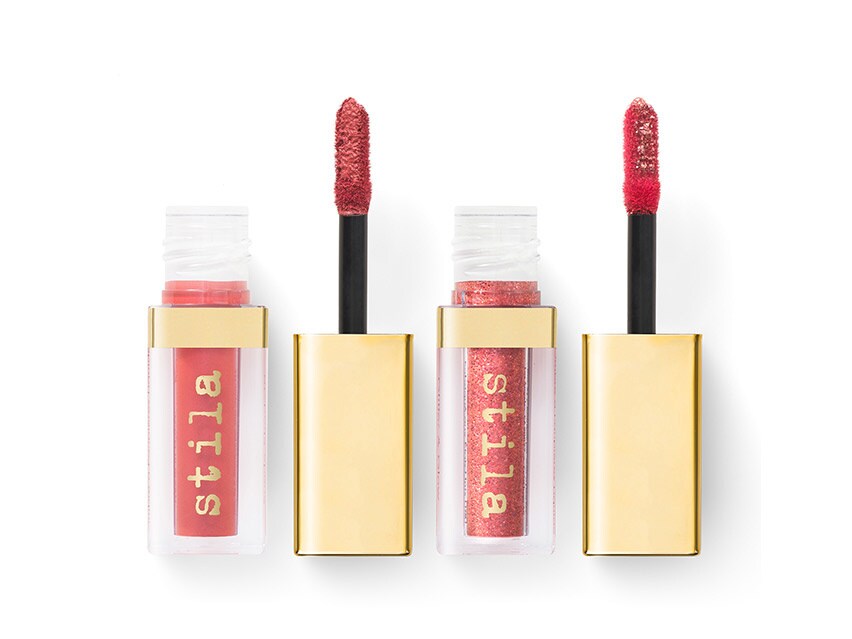 stila Double Dip Suede Shade and Glitter & Glow Liquid Eyeshadow Duo - Coral Reef