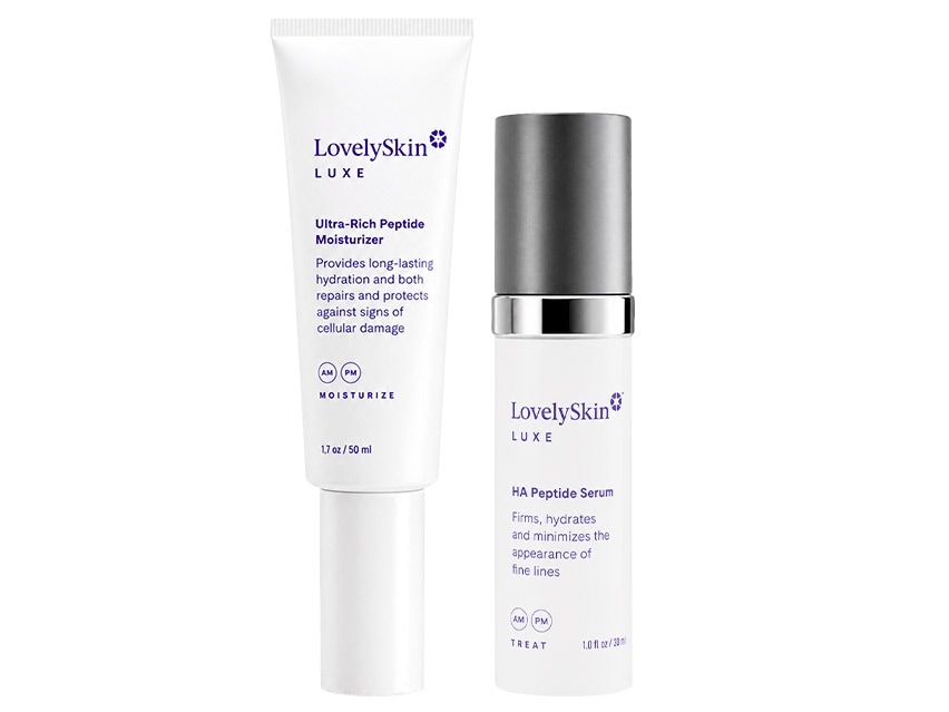 LovelySkin LUXE HA Peptide Serum &amp; Ultra-Rich Peptide Moisturizer