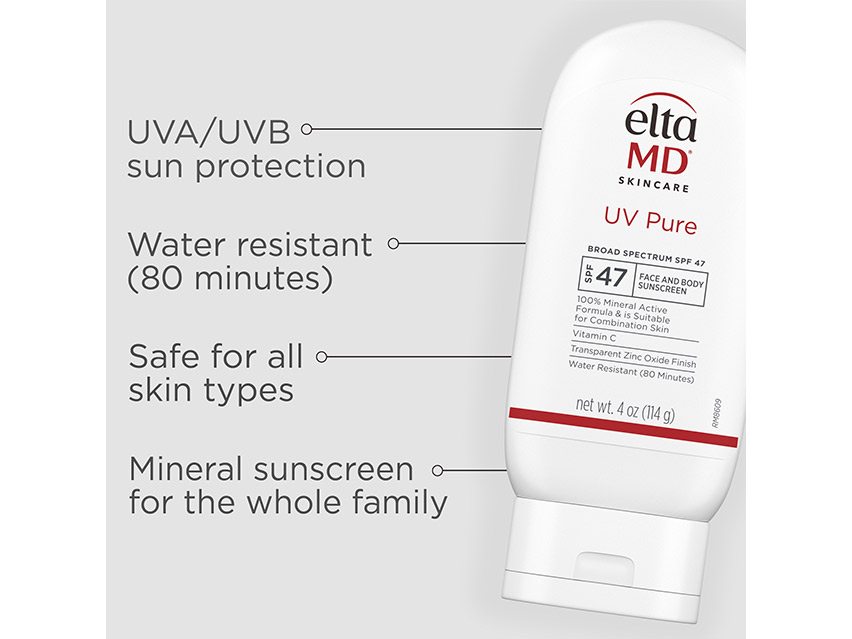 EltaMD UV Pure Broad Spectrum SPF 47 Face and Body Sunscreen