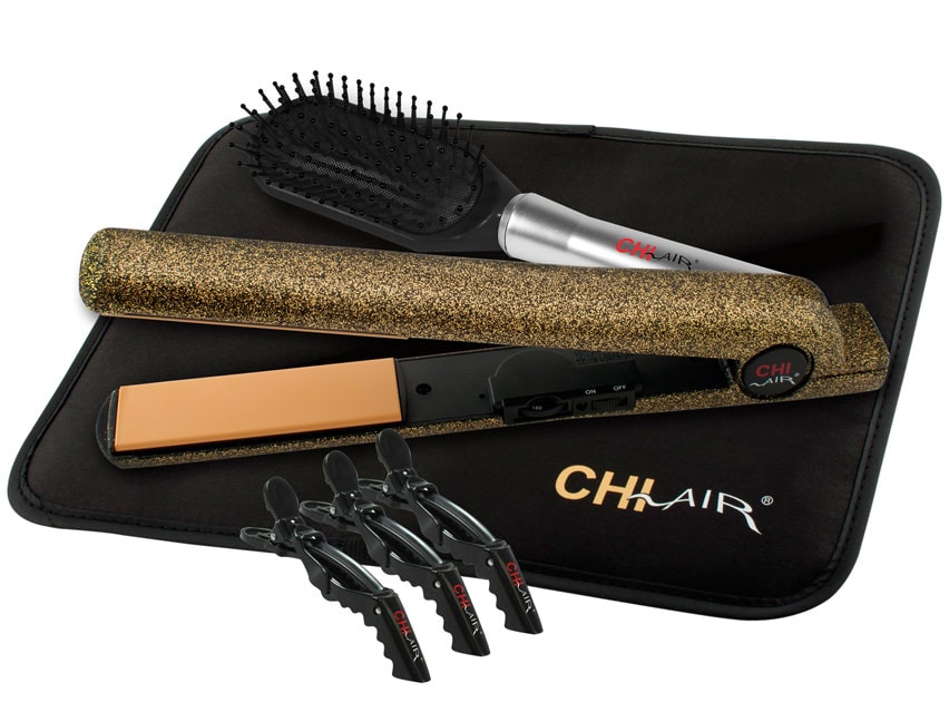 CHI AIR EXPERT Classic Tourmaline Ceramic Hairstyling Iron 1” - Limited Edition Golden Sparkle