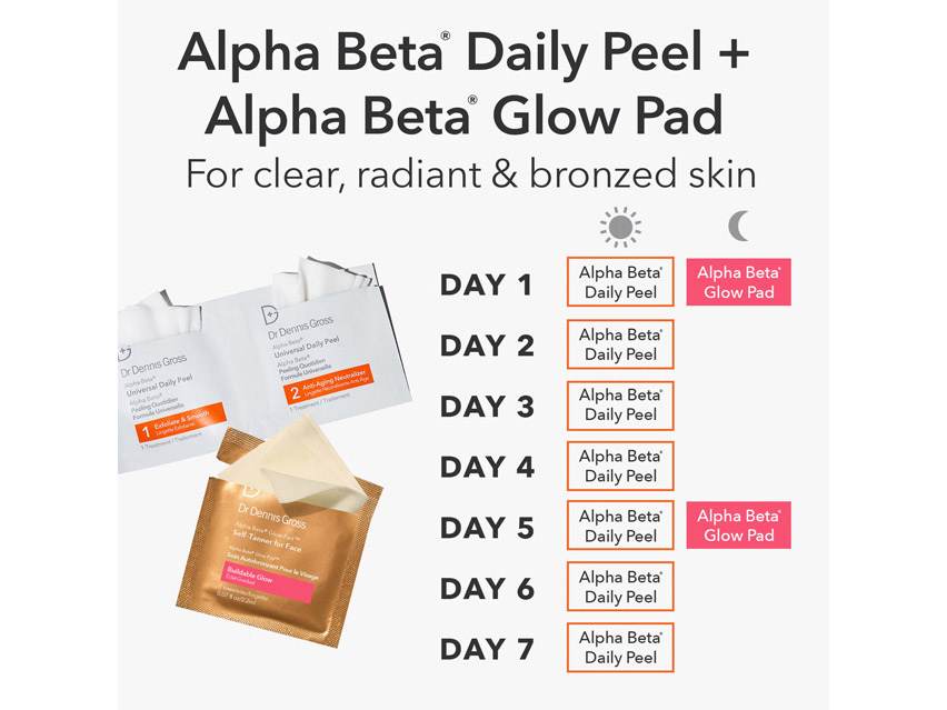 Dr. Dennis Gross Skincare Alpha Beta® Universal Daily Peel &amp; Glow Pad Self-Tanner Duo