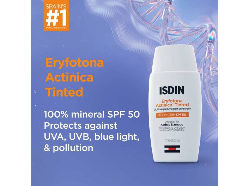 ISDIN Eryfotona Actinica Tinted Daily Lightweight Mineral SPF 50 Sunscreen