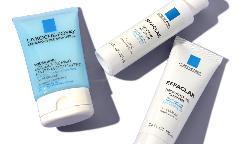 A skin care kit with the individual products arranged around each other.