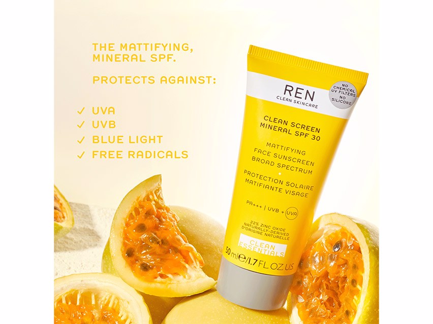 REN Clean Skincare Clean Screen Mineral SPF 30 Mattifying Face Sunscreen