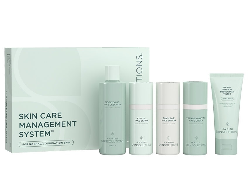 Marini SkinSolutions Skin Care Management System - Normal/Combination Skin with Physical Protectant SPF 45 - Light/Medium