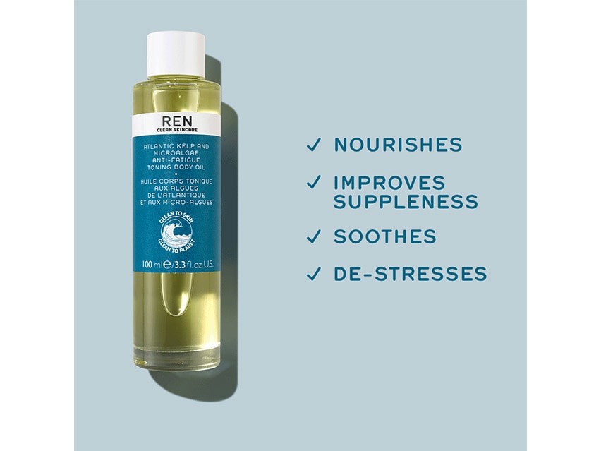 REN Clean Skincare Atlantic Kelp and Microalgae Anti-Fatigue Toning Body Oil