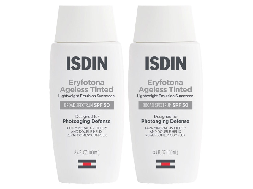ISDIN Eryfotona Ageless Tinted Lightweight Emulsion Sunscreen SPF 50 Duo - New Formula