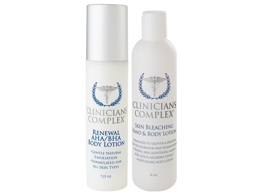 Clinicians Complex Holiday Duo - Skin Bleaching Hand and Body Lotion & Renewal AHA/BHA Body Lotion
