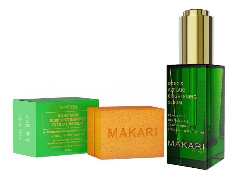 Makari Kojic Acid Exfoliating Soap and Brightening Serum Duo