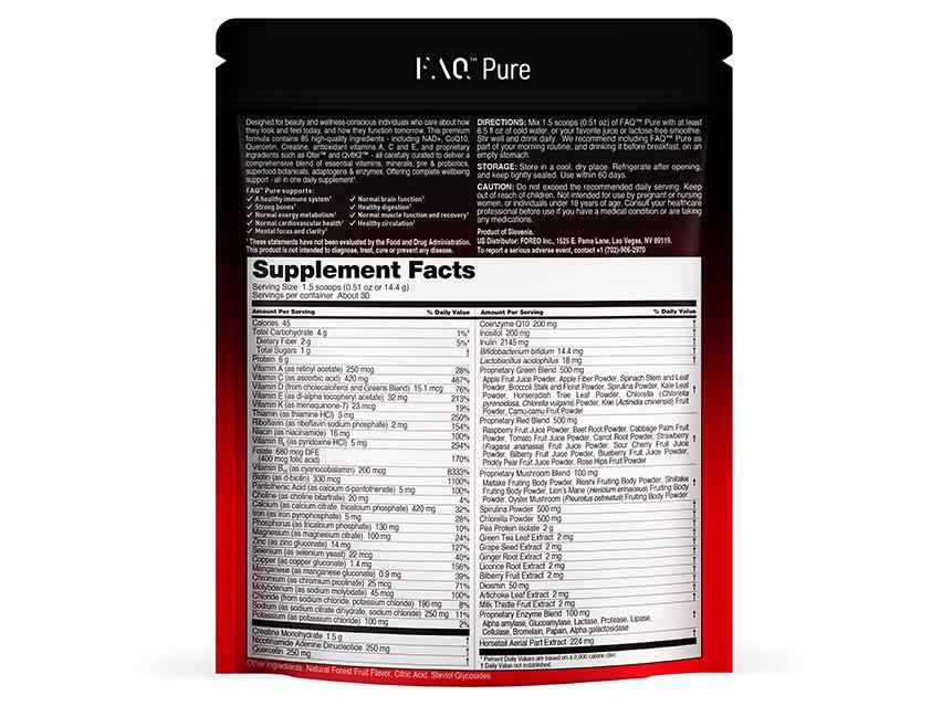 FOREO Beauty-Tech Elixir Daily Food Supplement Powder - Natural Forest Fruit Flavor &amp; Stevia