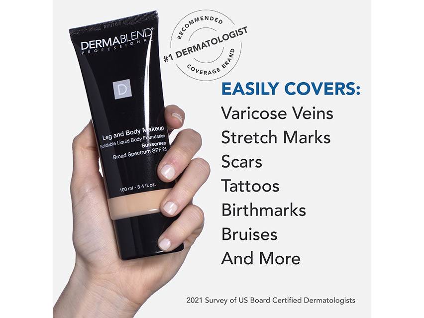 Cover Scars, Tattoos, Dark Spots with DERMABLEND - Best Body Makeup Ever! 