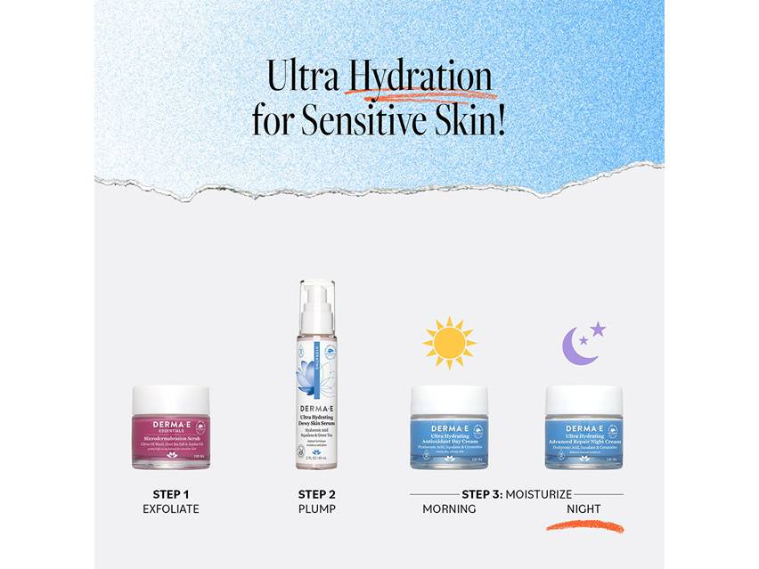 derma e Hydrating Night Cream with Hyaluronic Acid