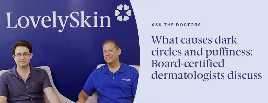 A man in his 30s with fair skin & dark brown hair sits in a chair next to a man in his 60s with a medium skin tone & light brown hair.