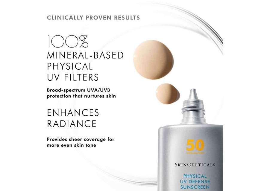 Clincally proven results from SkinCeuticals Physical Fusion UV Defense Tinted Mineral Sunscreen