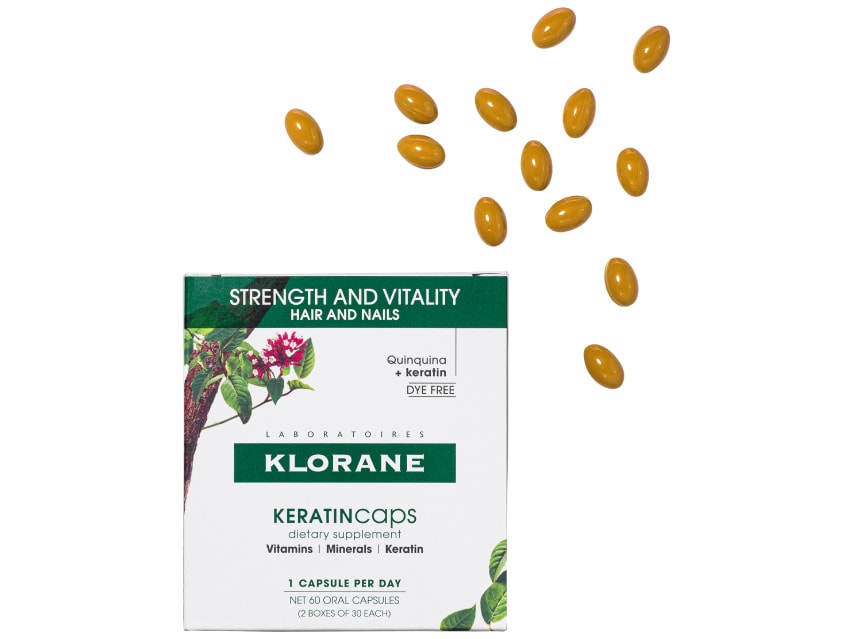 Klorane KERATINcaps Hair and Nails Dietary Supplements - 60 Oral Capsules