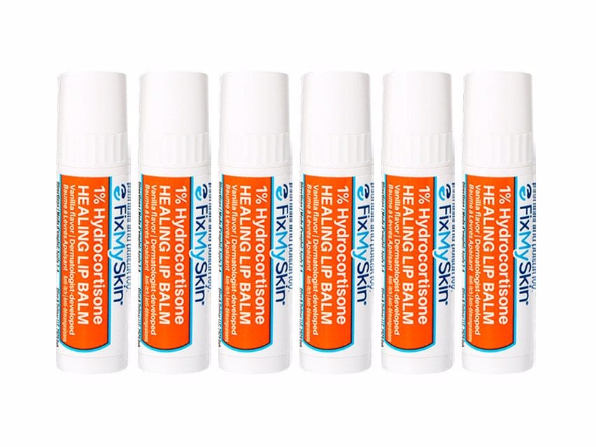 FixMySkin 1% Hydrocortisone Healing Lip Balm – Vanilla – Pack of 6