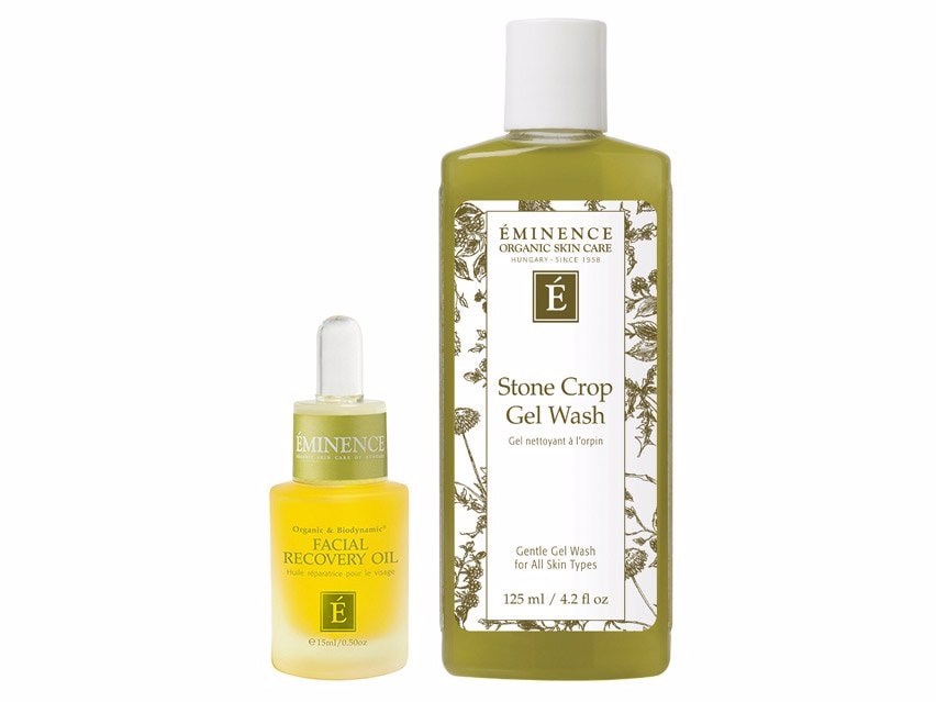 Eminence Organics Facial Recovery Oil & Stone Crop Gel Wash Duo