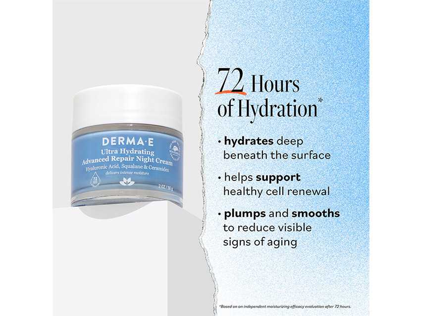 derma e Hydrating Night Cream with Hyaluronic Acid
