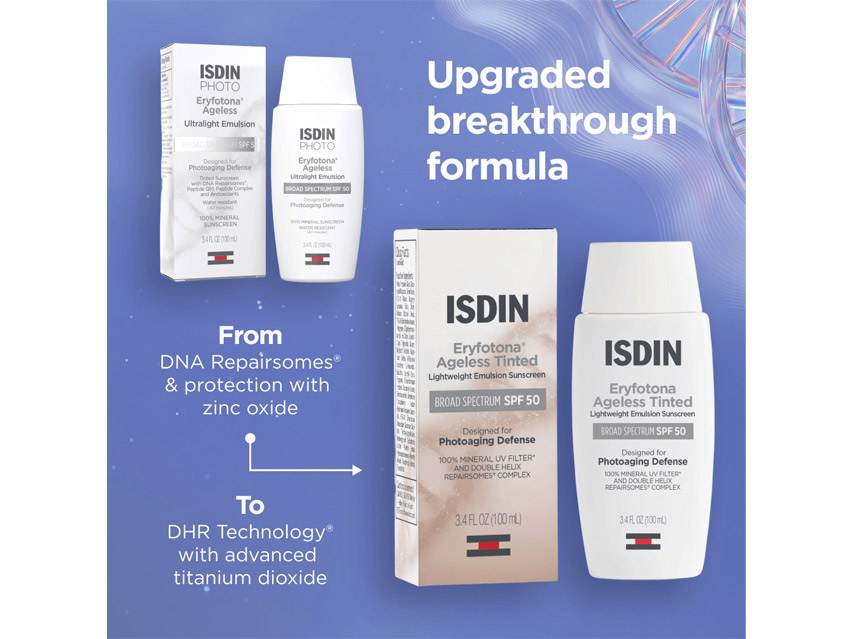 ISDIN Eryfotona Ageless Tinted Lightweight Emulsion Sunscreen SPF 50 New Formula