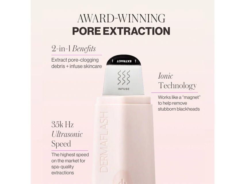 DERMAFLASH DERMAPORE+ Ultrasonic Pore Extractor &amp; Skincare Infuser