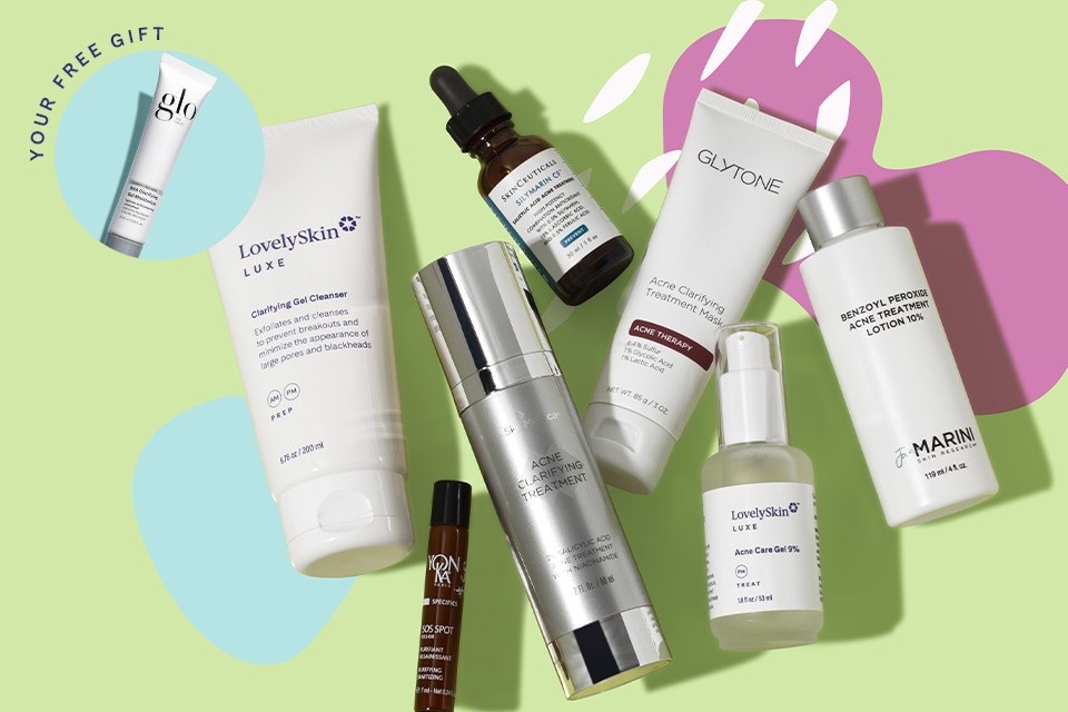 Acne products from LovelySkin LUXE, Glytone, SkinCeuticals, SkinMedica and more