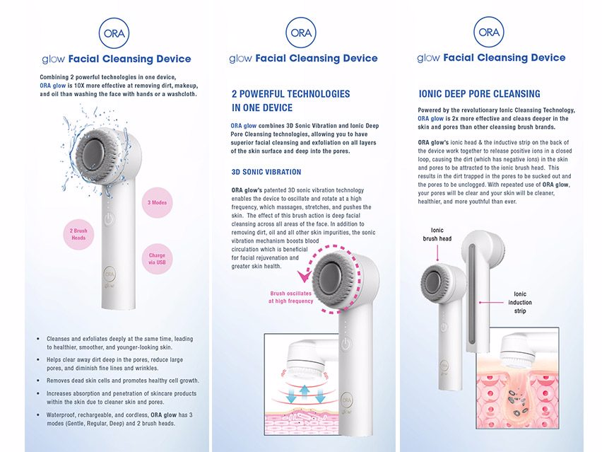 ORA Glow Facial Cleansing Device