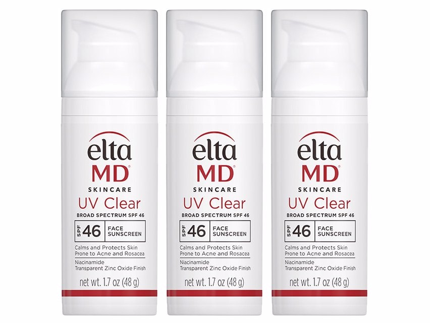 EltaMD UV Clear Untinted Broad Spectrum SPF 46 Facial Sunscreen Trio Pack