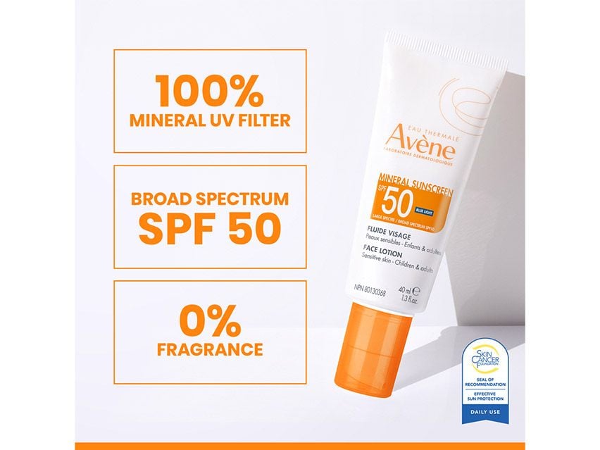 Avene Mineral Sunscreen SPF 50 Face Lotion