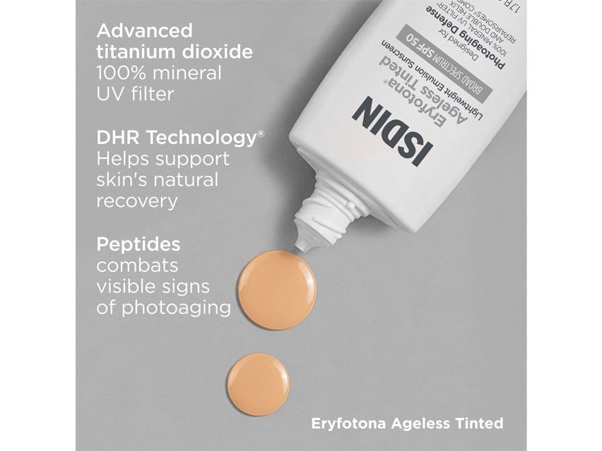 ISDIN Eryfotona Ageless Tinted Lightweight Emulsion Sunscreen SPF 50 New Formula