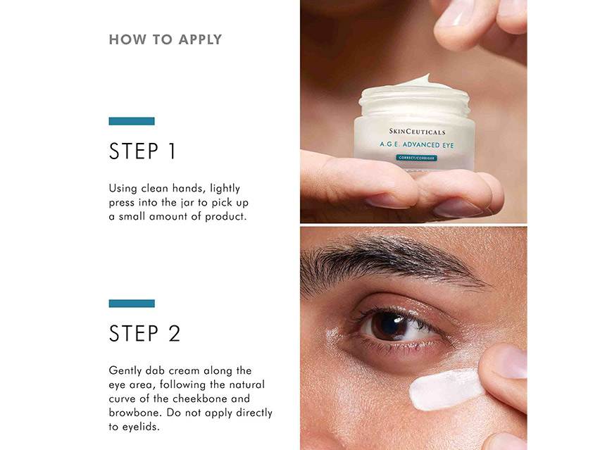 how to apply SkinCeuticals A.G.E. Advanced Eye Cream