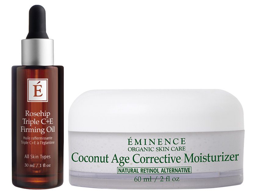 Eminence Organics Rosehip C+E Firming Oil &amp; Coconut Age Moisturizer Duo