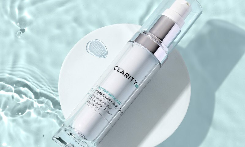 ClarityRx product laying on platform over water