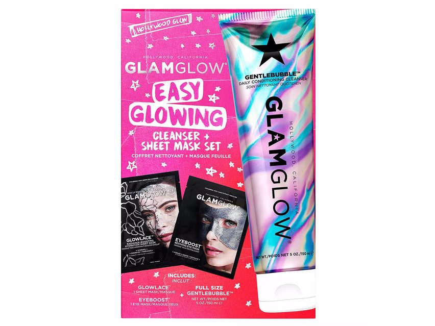 GLAMGLOW Get Ready To Glow Cleanser + Sheet Mask Set
