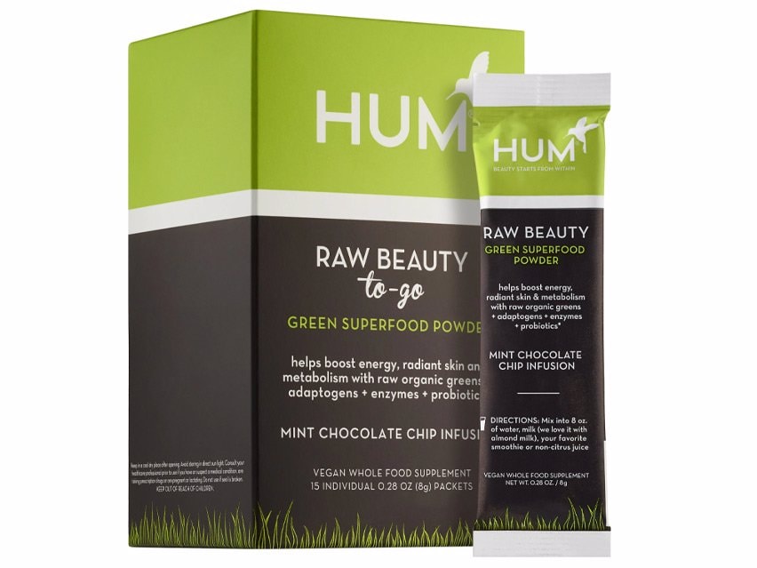 HUM Nutrition Raw Beauty To Go Green Superfood Powder - Chocolate & Mint Infusion