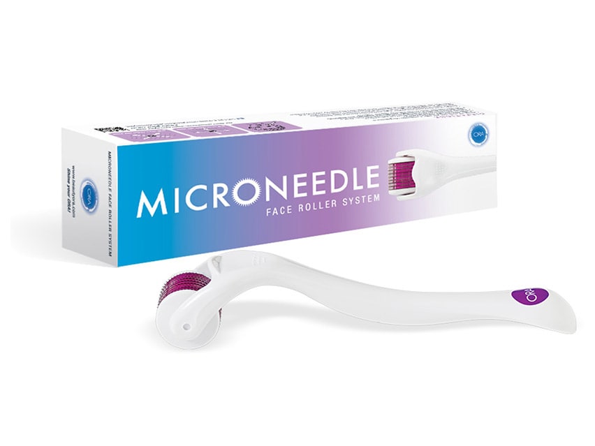 ORA Facial Microneedle Roller System 0.25mm - Purple Head White Handle