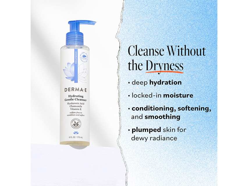 derma e Hydrating Gentle Cleanser with Hyaluronic Acid
