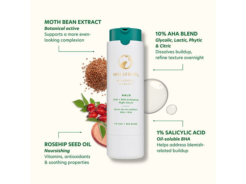 HoliFrog Halo Exfoliating AHA+BHA Evening Serum