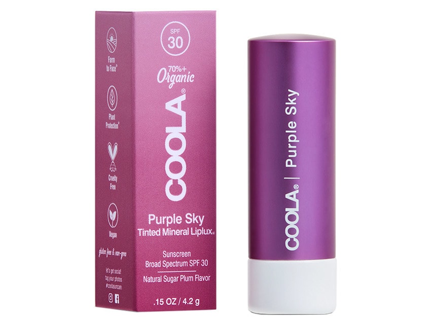 COOLA Mineral Liplux SPF 30 Organic Tinted Lip - Purple Sky