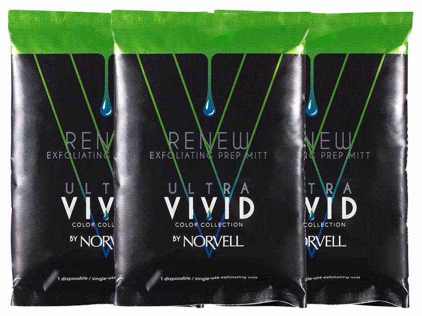 Norvell Vivid Renew Exfoliating Prep Mitt - 3 Pack
