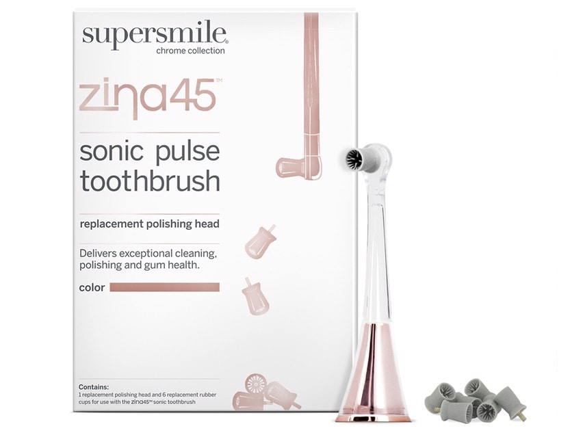 Supersmile Zina45 Sonic Pulse Toothbrush Replacement Polishing Heads - 2 Pack - Charcoal