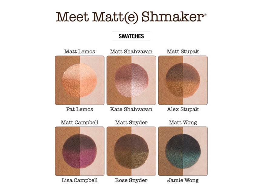 theBalm Meet Matt(e) Shmaker Eyeshadow Palette swatches