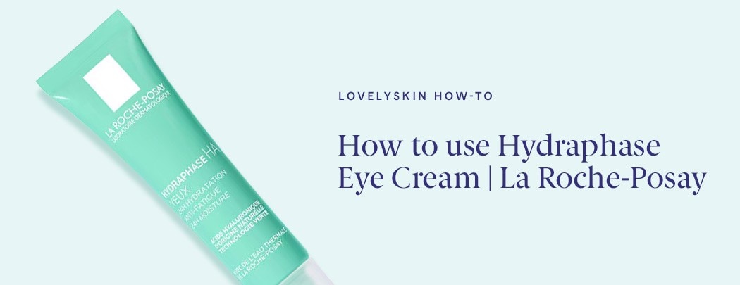 A green tube of La Roche Posay Hydraphase Eye Cream on a white background