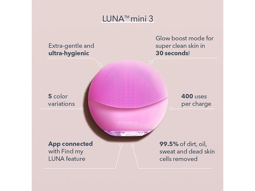 FOREO LUNA Mini 3 Facial Cleansing Brush | Skin Care | LovelySkin