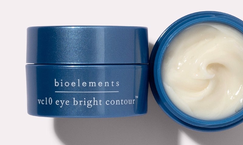 Eye cream with jar open showing hydrating texture