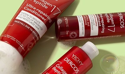 Vichy products with shampoo suds