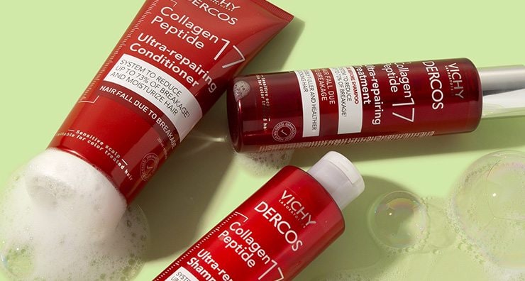 Vichy products with shampoo suds