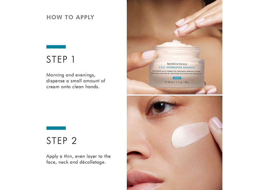 How to apply SkinCeuticals A.G.E. Interrupter Advanced Corrective Cream