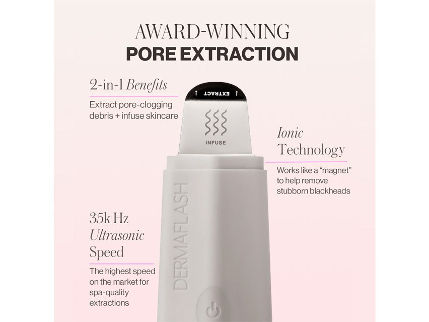 DERMAFLASH DERMAPORE+ Ultrasonic Pore Extractor &amp; Skincare Infuser
