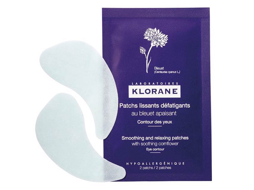 Klorane Smoothing and Relaxing Patches with Soothing Cornflower. Sheet Mask. Eye Mask.